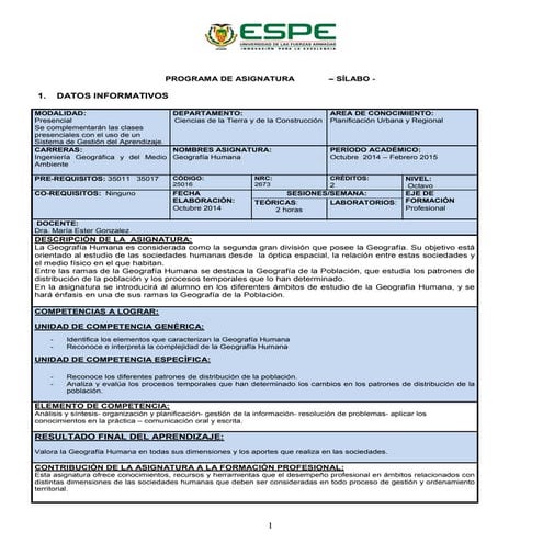 Sílabo Geografía Humana 2014(2)