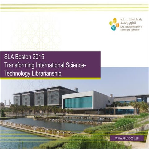 Working together – Using social media tools / enterprise tools (Sharepoint, Blogs, Wikis, Google Docs/Drive) to enhance staff collaboration – The KAUST library experience