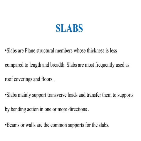 Slabs -Design steps 