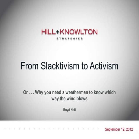 From Slacktivism to Activism