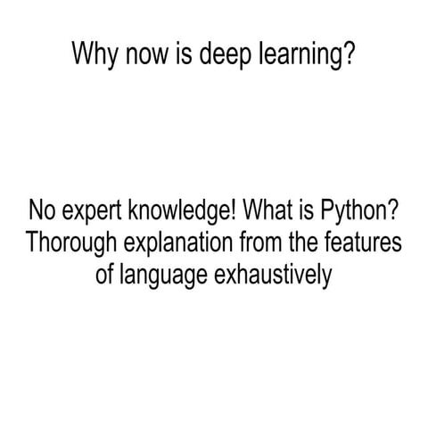 why now is deep learning
