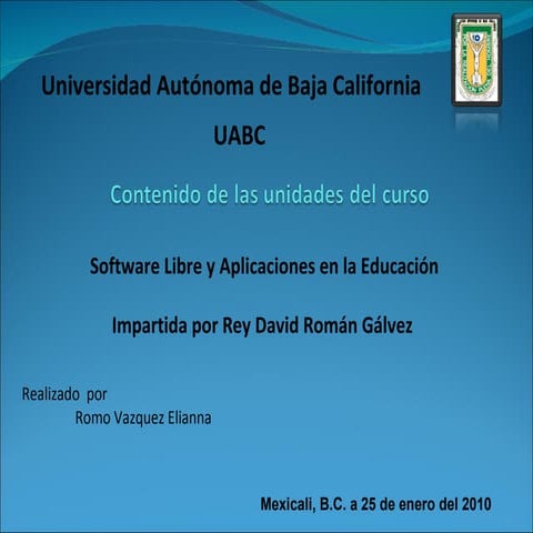 Presentacion del Curso de S.L.A.E