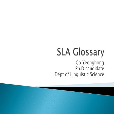 Sla glossary
