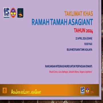 Slaid Taklimat rimup tahin 2024 swmpena asrama terbuka | PPT