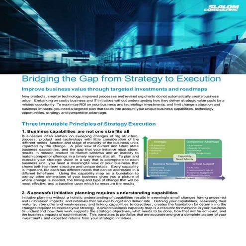 Bridging the Gap from Strategy to Execution