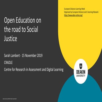 Open education: on the road to social justice