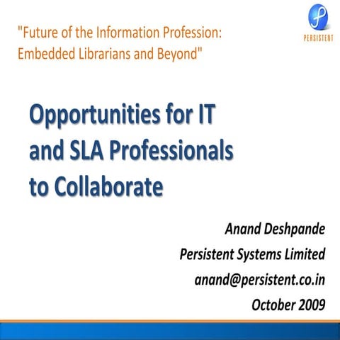 Opportunities for IT and SLA Professionals to Collaborate