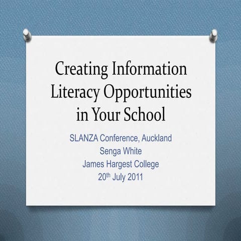 Creating Info Lit Opportunities in your School