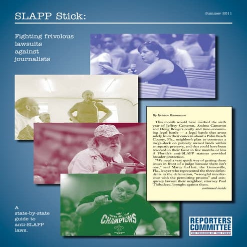 SLAPP Stick - Fighting Lawsuits Against Journalists | PDF