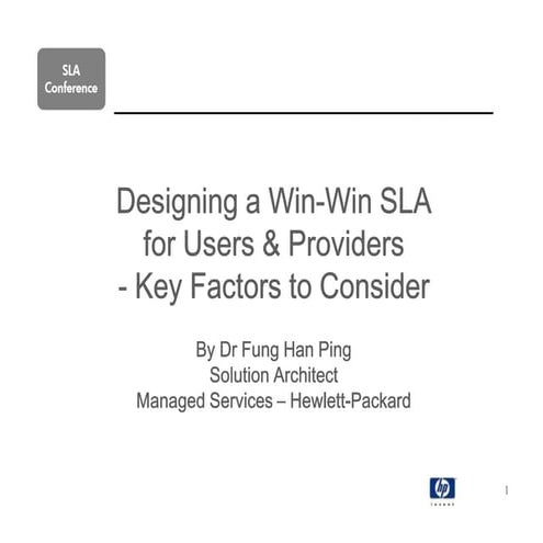 Designing a Win-Win SLA for Users & Providers - Key Factors to Consider