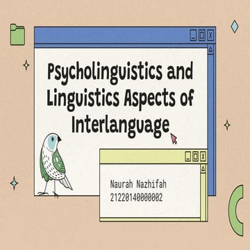 [SLA] Psycholinguistics and linguistics aspects of interlanguage.pptx