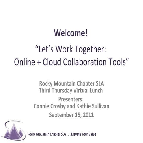 Let's Work Together: Online & Cloud Collaboration Tools