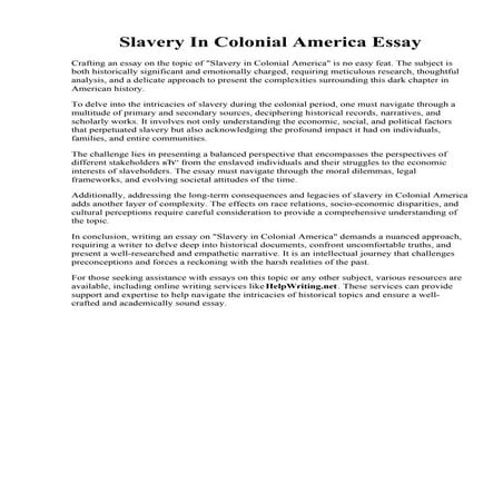 Slavery In Colonial America Essay.pdf
