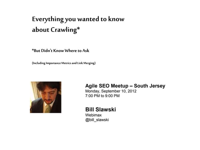 Everything you wanted to know about crawling, but didn't know where to ask