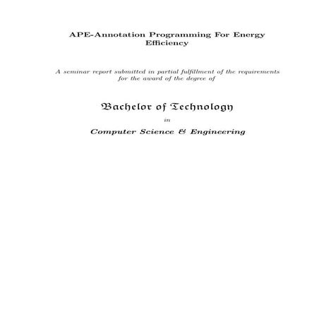 APE-Annotation Programming For Energy Eciency in Android