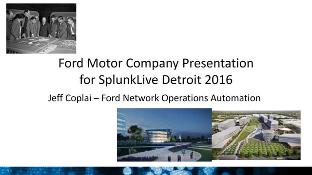 Customer Presentation - Ford Network Operations Adminstration