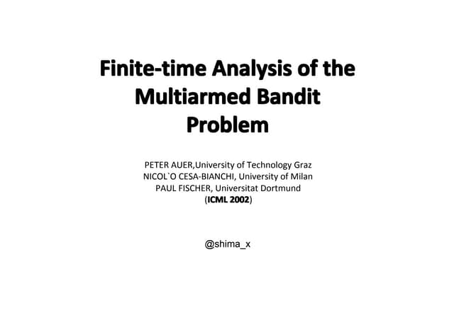 finite time analysis of the multiar...