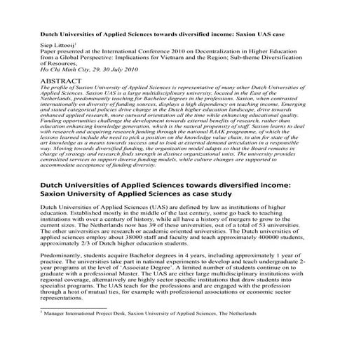 Dutch UAS towards diversified income