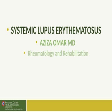 Systemic lupus erythematosus (SLE)/ Rheumatology
