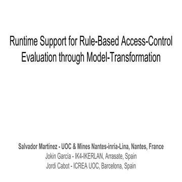 Rule-Based Access-Control Evaluation through Model-Transformation