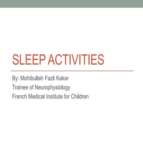 Sleep activity in eeg