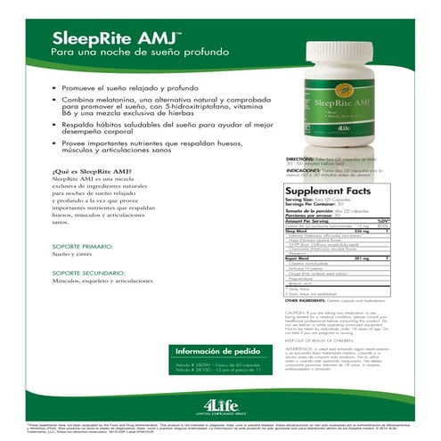 Ficha Técnica 4Life - Sleep AMJ