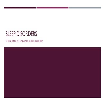 S leep disorders