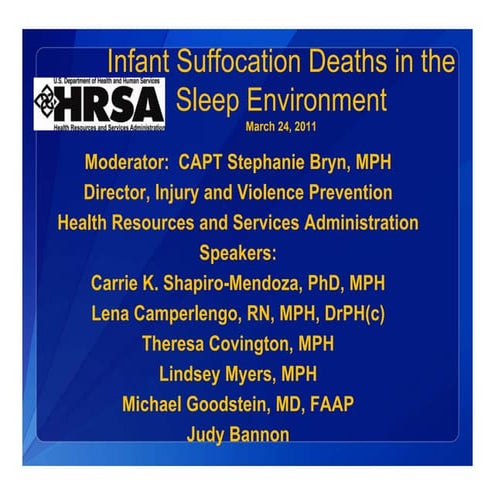 Infant Suffocation Deaths in the Sleep Environment