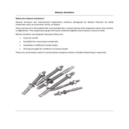 Sleeve Anchors .pdf Sleeve Anchors .pdf12 | PDF