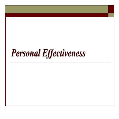 Personal Effectiveness