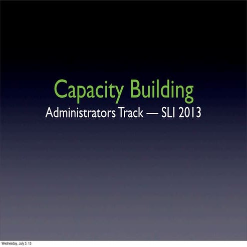 Capacity Building Opportunities Process