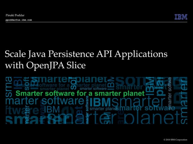Slice for Distributed Persistence (JavaOne 2010)