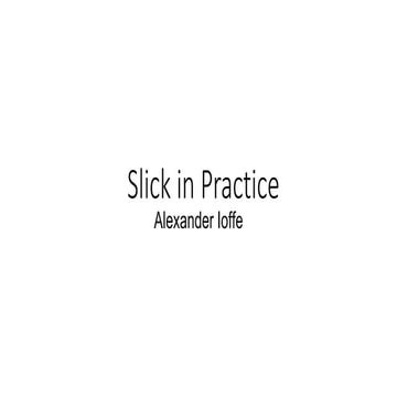 Slick in Practice. Salvation from the Trenches of SQL