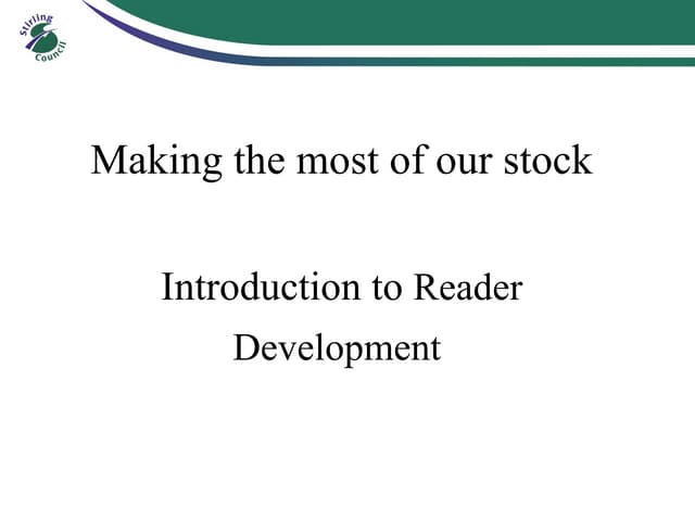 Introducing Reader Development