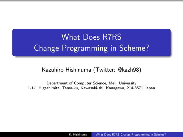 What Does R7RS Change Programming in Scheme?