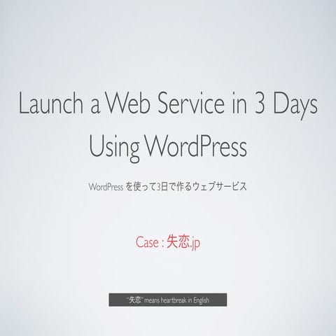 Launch a Web Service in 3 Days Using WordPress
