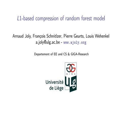 L1-based compression of random forest modelSlide