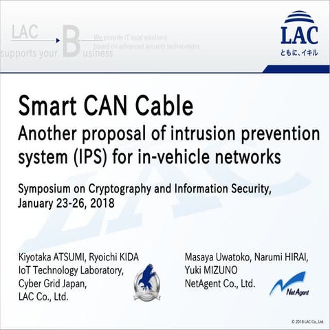 Smart CAN Cable -- Another proposal of intrusion prevention system (IPS) for ...