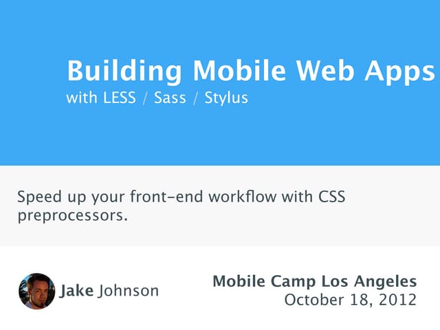 Sass Essentials at Mobile Camp LA