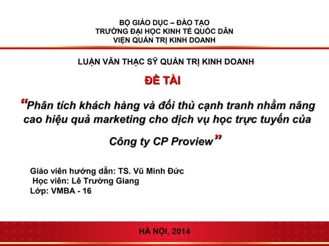 Slide - Phân tích khách hàng và đối thủ cạnh tranh nhằm nâng cao hiệu quả mar...