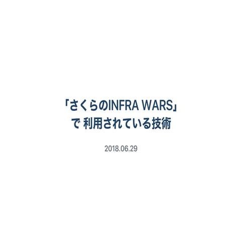 「さくらのINFRA WARS」で 利用されている技術