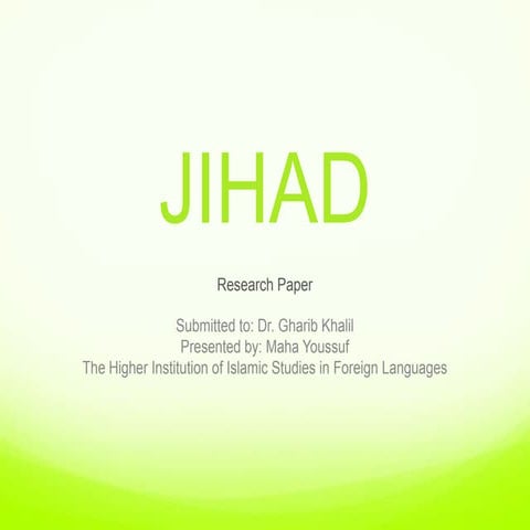 Slide  jihad- meaning and purpose