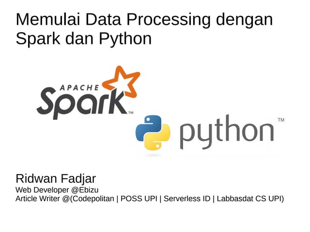 Memulai Data Processing dengan Spark dan Python | PDF | Cloud Computing ...