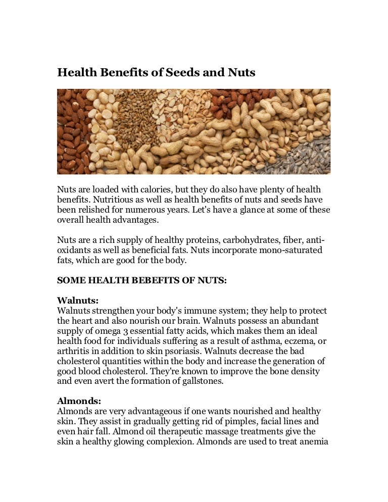 Health Benefits of Seeds and Nuts