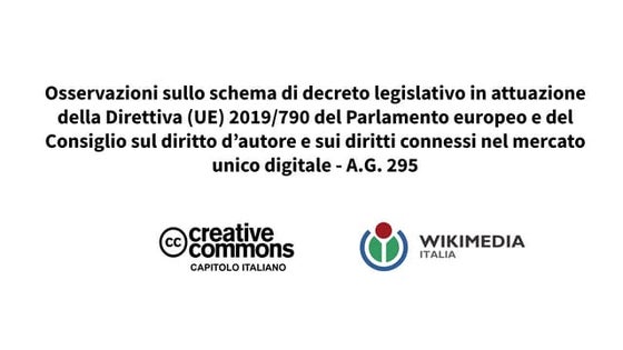 Audizione in Senato - Wikimedia Italia e Creative Commons Italia