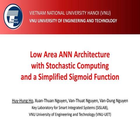 Low area ANN architecture with Stochastic Computing and a Simplified Sigmoid Function