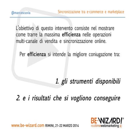 Be-Wizard 2014: Sincronizzazione tra e-commerce e Marketplaces