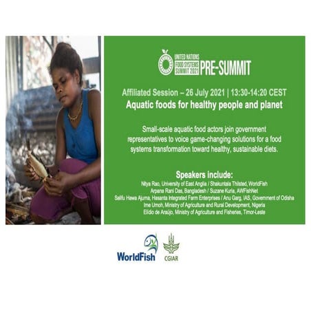 Aquatic foods for healthy people and planet