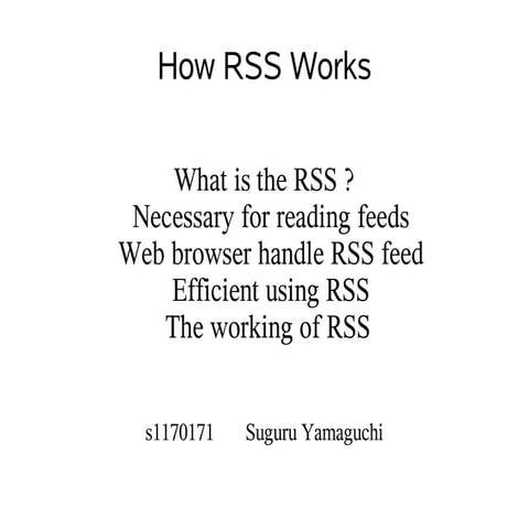 How RSS Work