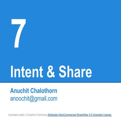 Android App Development 07 : Intent &amp; Share